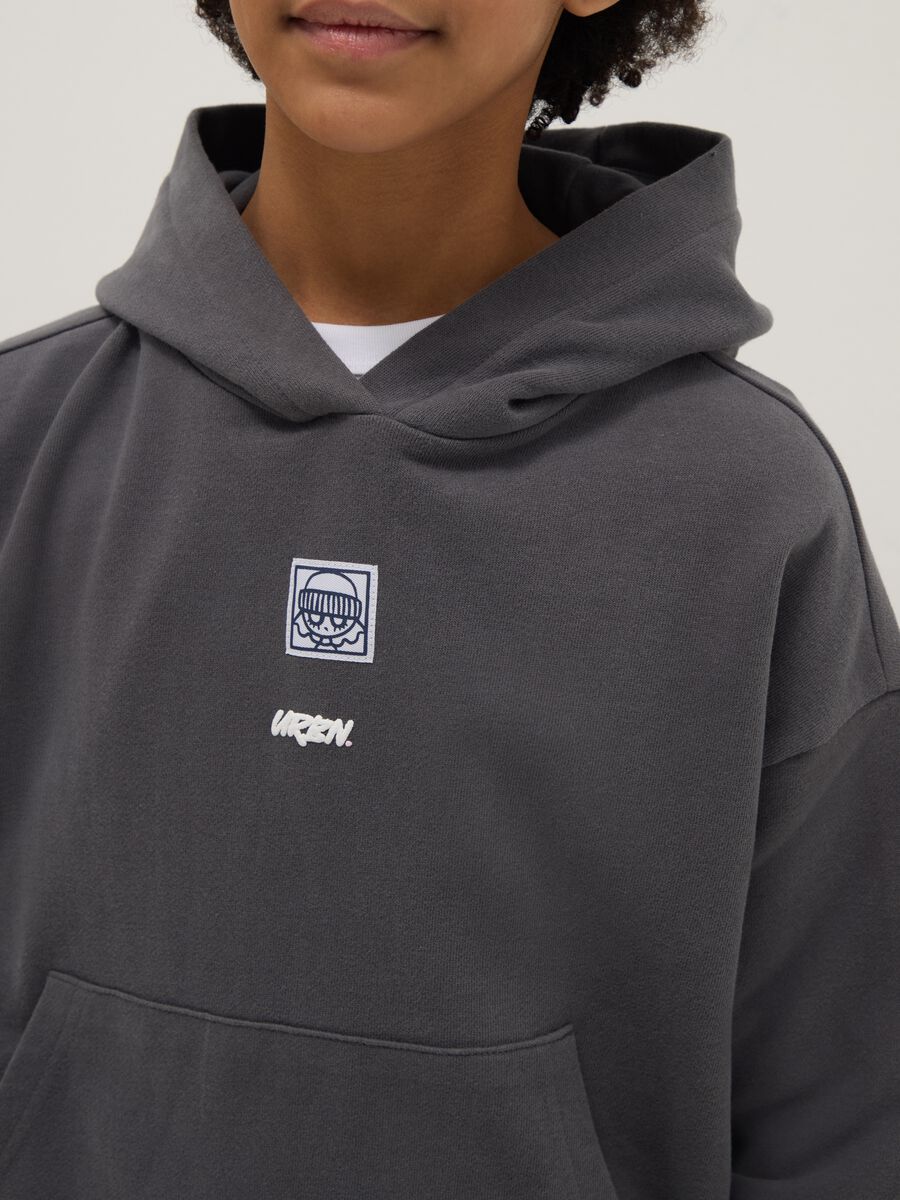 Grey pure cotton hoodie for girls regular fit_2