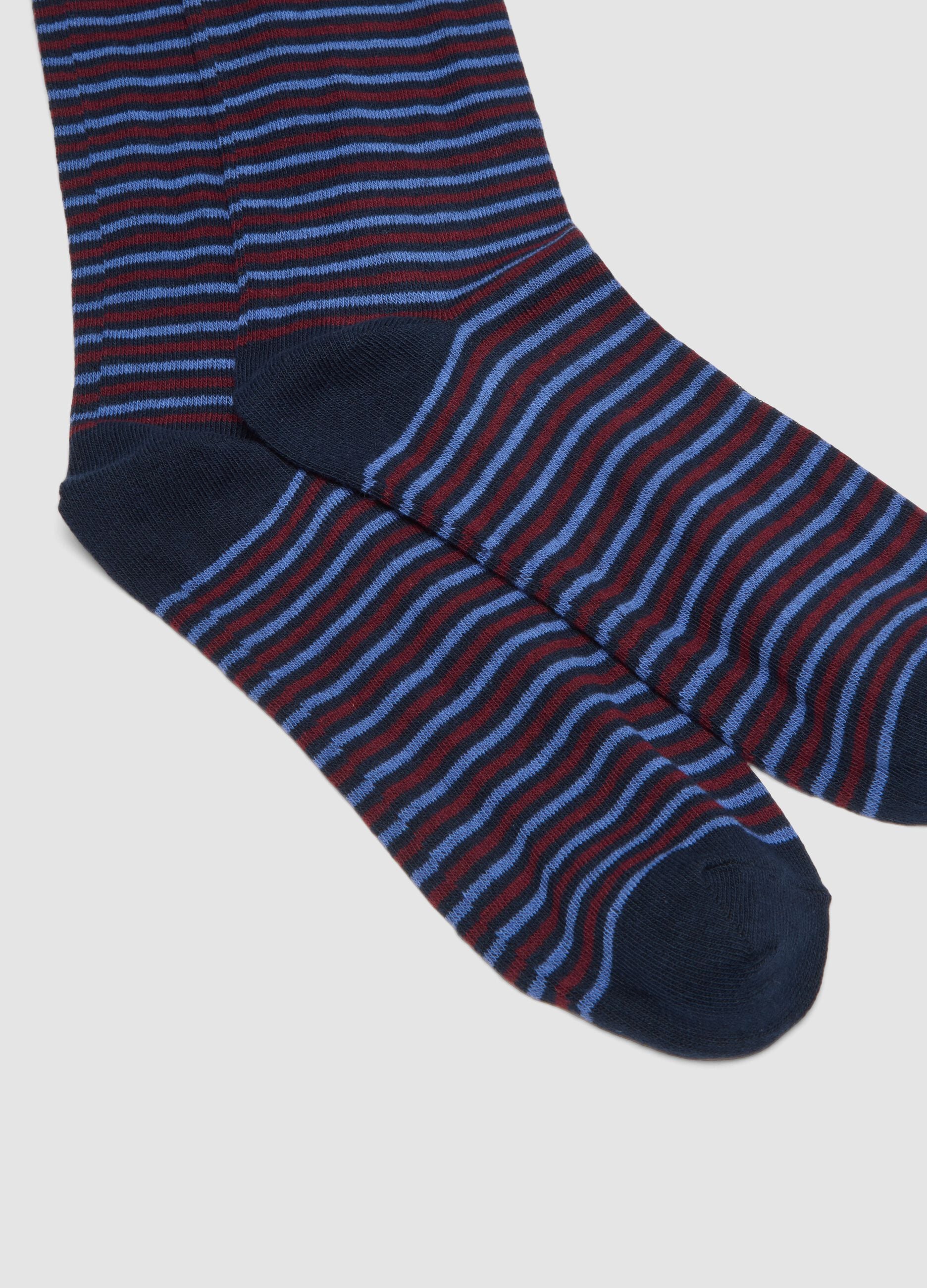 Tripack di calze lunghe blu navy in cotone organico elasticizzato