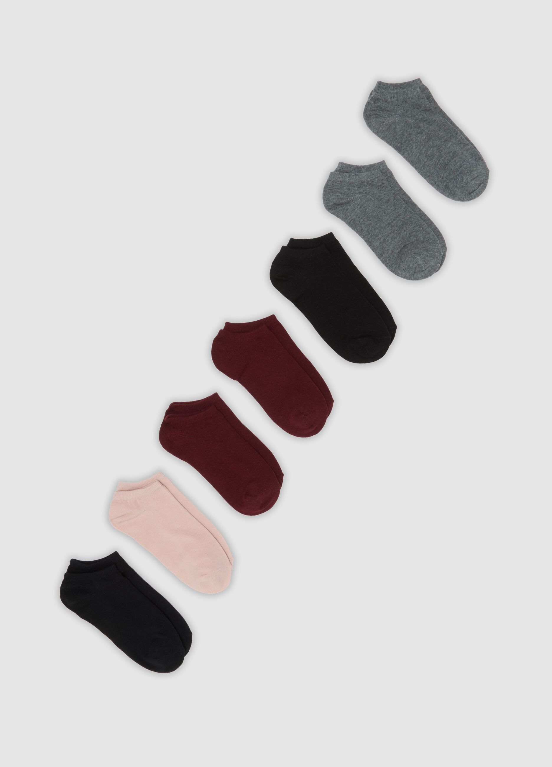 Seven-pack of organic cotton-blend ankle socks