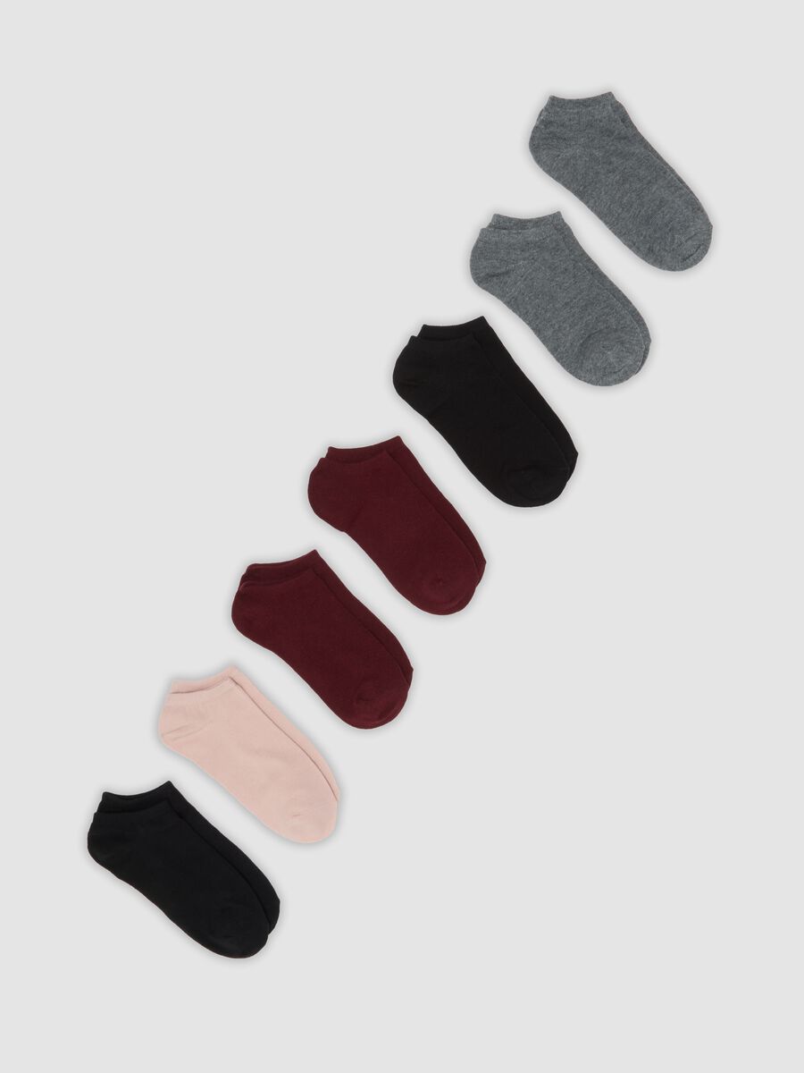 Seven-pack of organic cotton-blend ankle socks_0