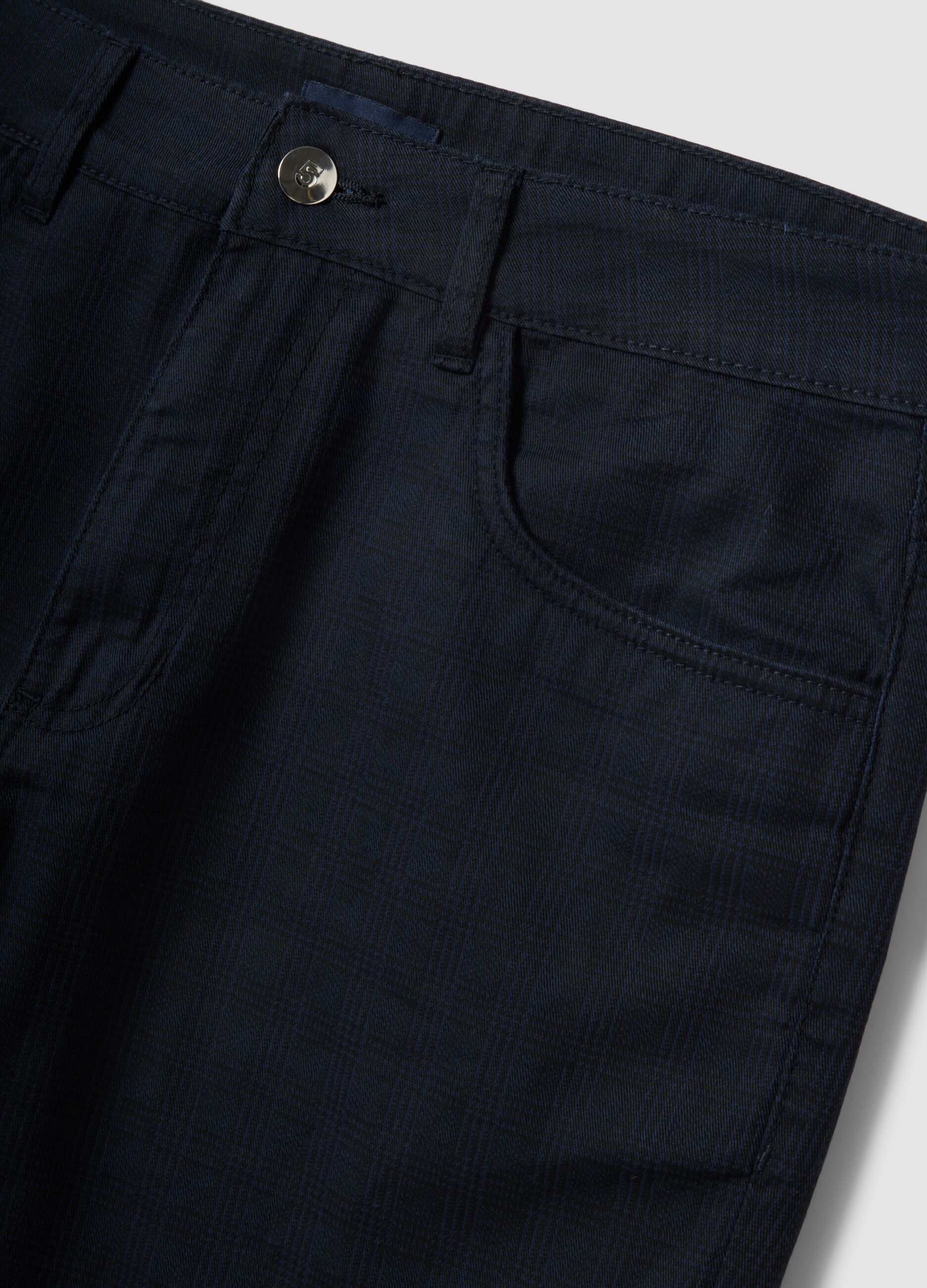 Blue regular-fit pure cotton Bermuda shorts