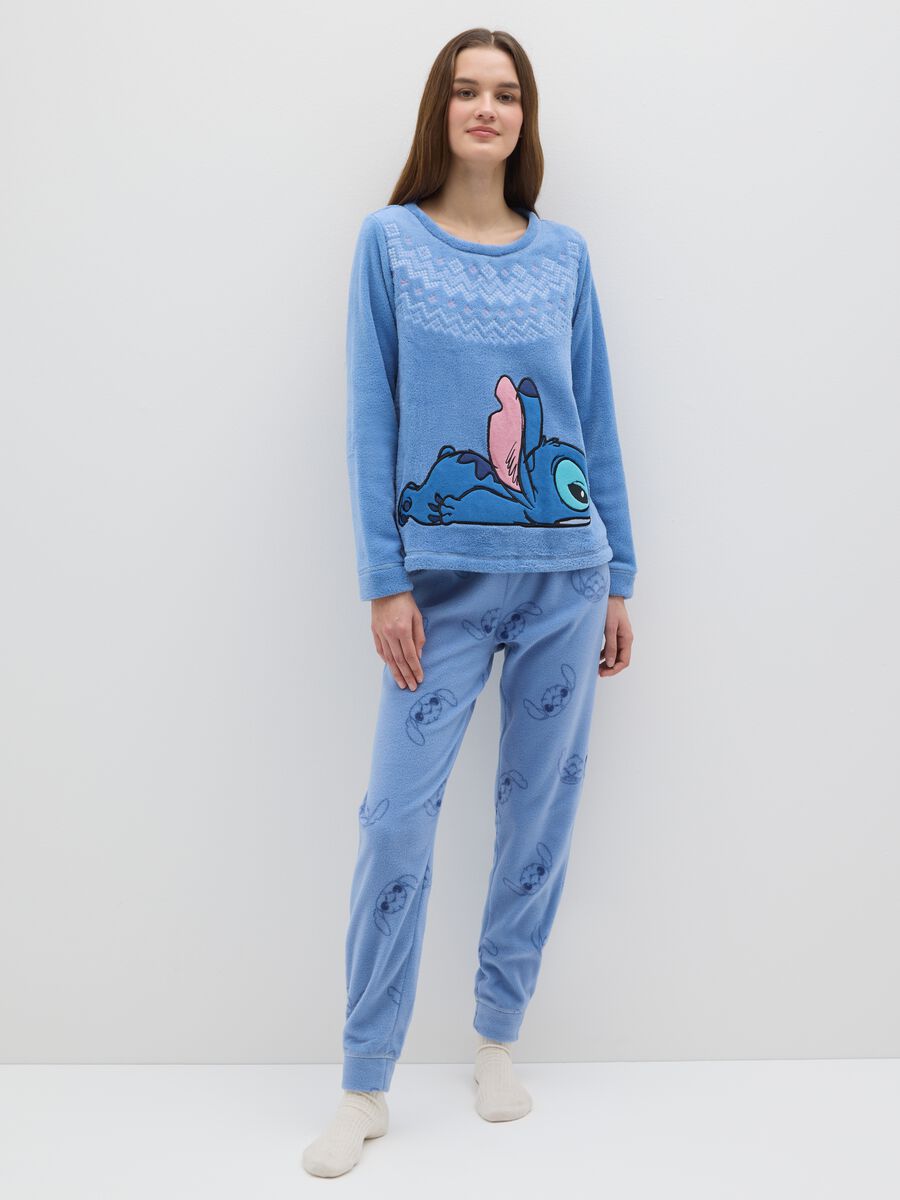Regular fit blue coral fleece pyjamas with Disney decoration_0