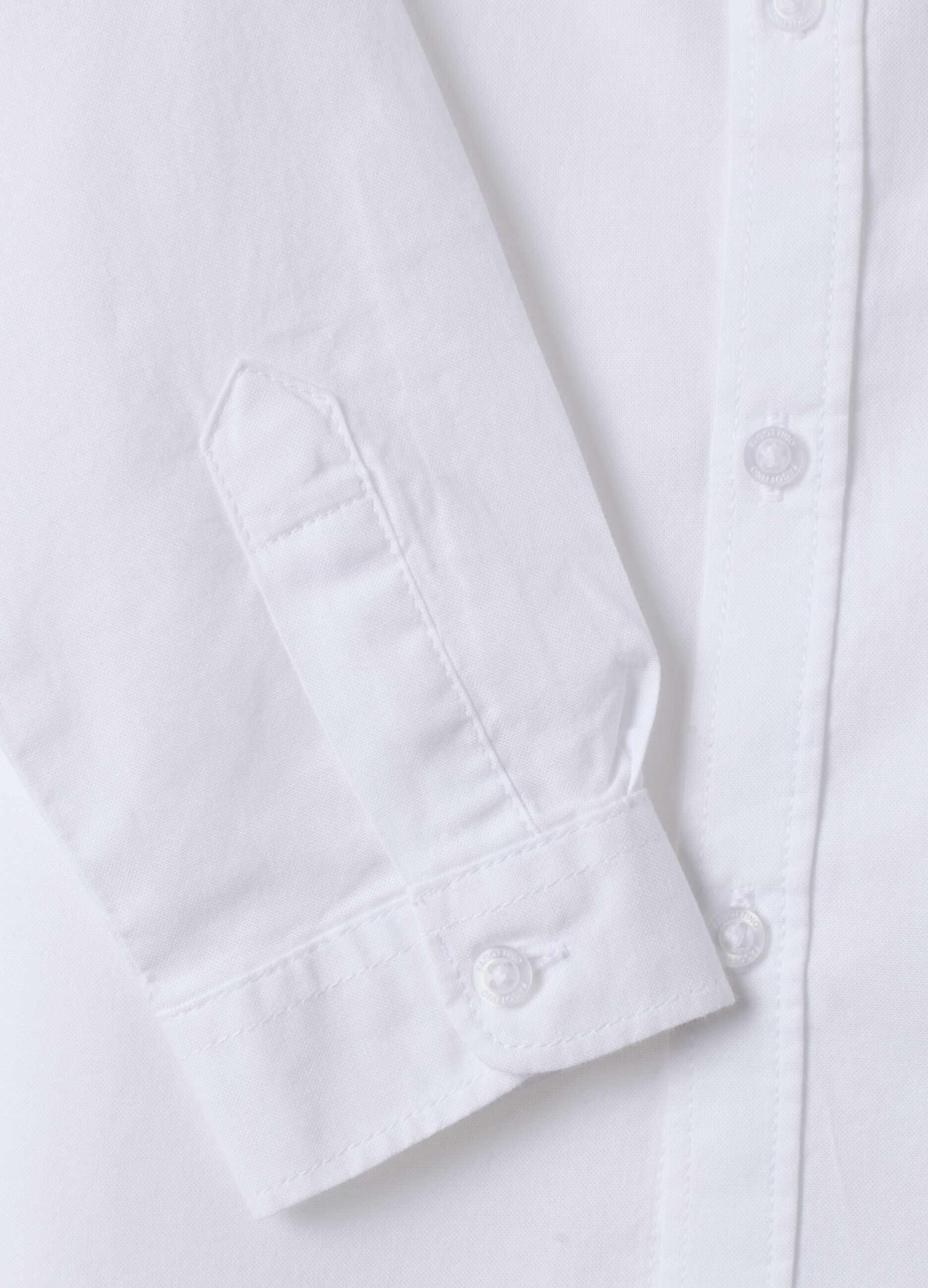 Camicia bianca in puro cotone con collo classico e taschino per bimbo