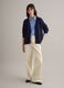 Blue cardigan in pure cotton with deep V-neck_1