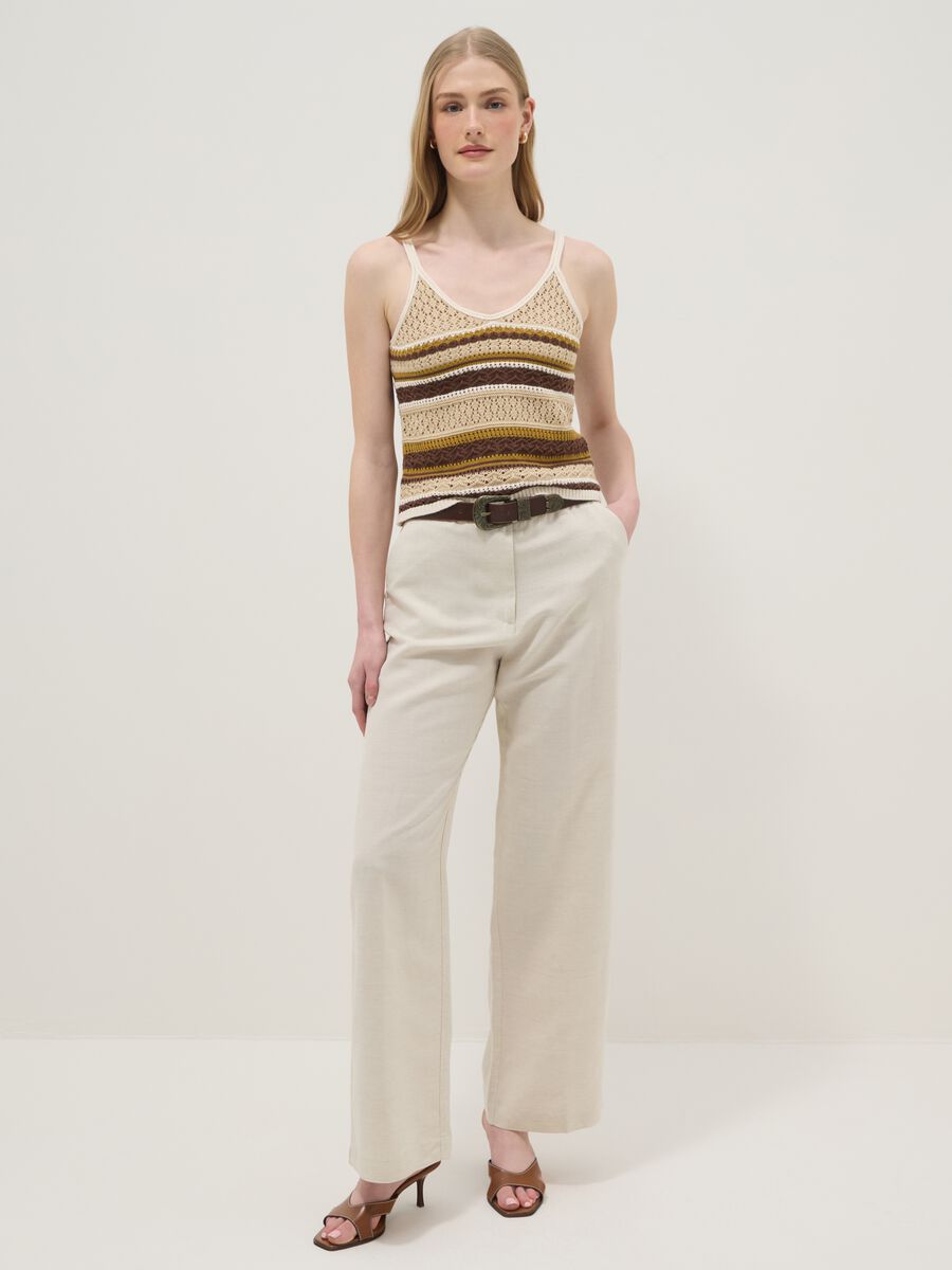 Multicolour pure cotton regular-fit knitted-texture top_2