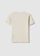 Beige regular fit pure cotton T-shirt for children with print_1