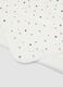 White organic cotton blend baby blanket with polka dots_2