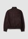 Braune, wattierte Cropped-Jacke mit Rei&szlig;verschluss, Oversized-Fit_2