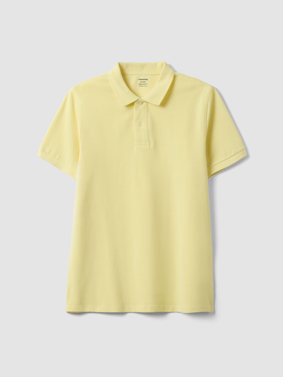Gelbes Poloshirt aus reiner Bio-Baumwolle mit kurzen &Auml;rmeln, Regular Fit_4