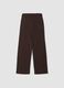 Cal&ccedil;as jogger castanhas em mistura de algod&atilde;o com cord&atilde;o, regular fit_0