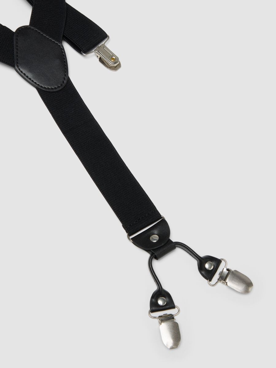 Black elasticated braces with metal clips_2