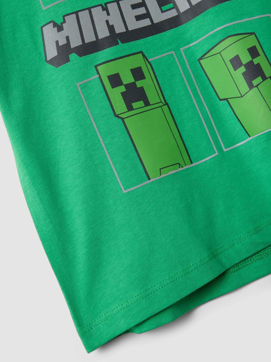 T-shirt enfant vert en pur coton avec imprim&eacute;s Minecraft_3