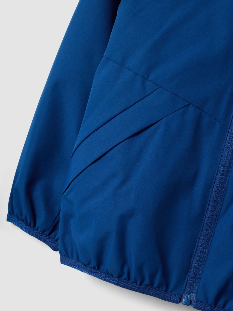 Blue oversized hooded zip jacket for boys_2