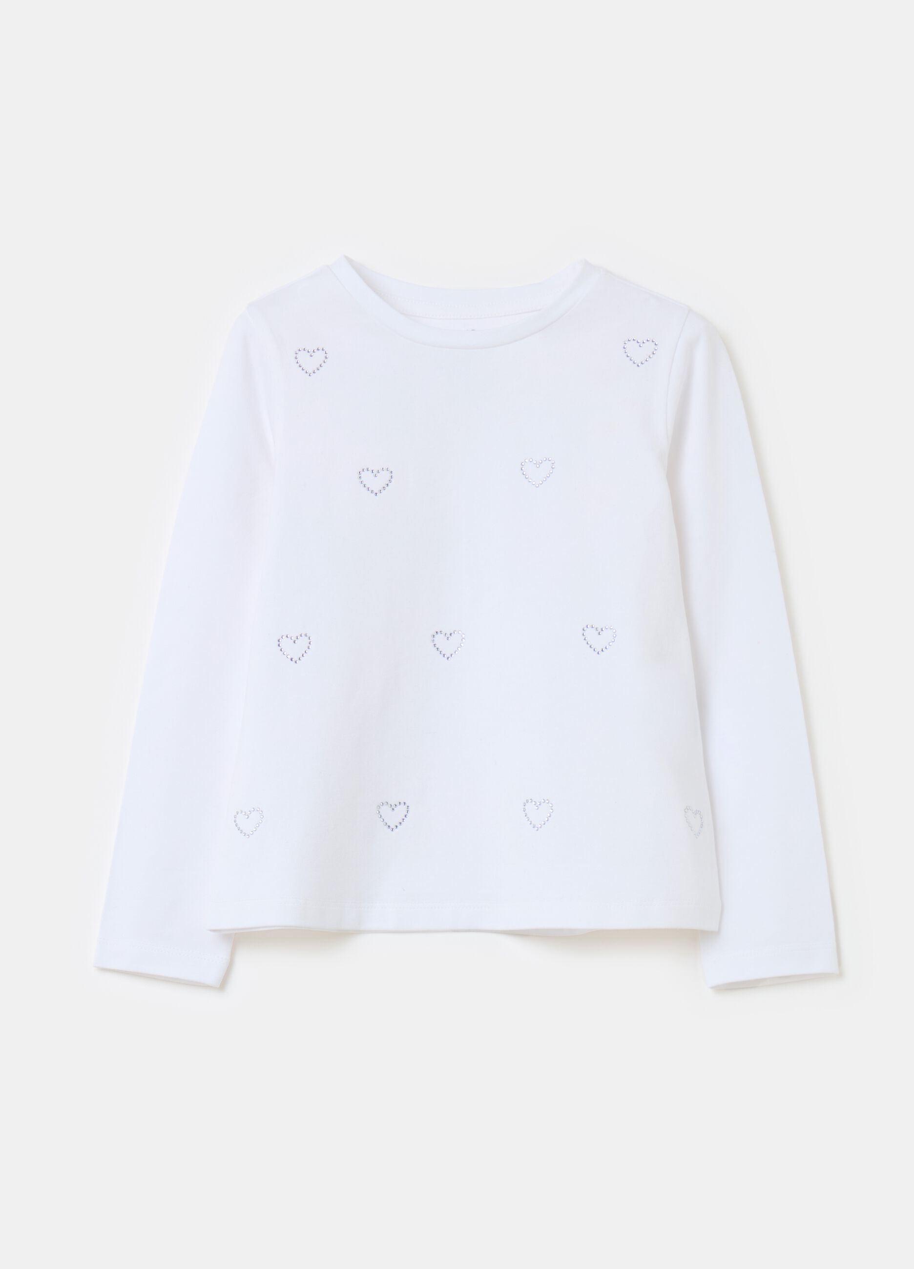 Long-sleeved T-shirt with diamantés