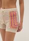 Beige pure cotton crochet shorts_3