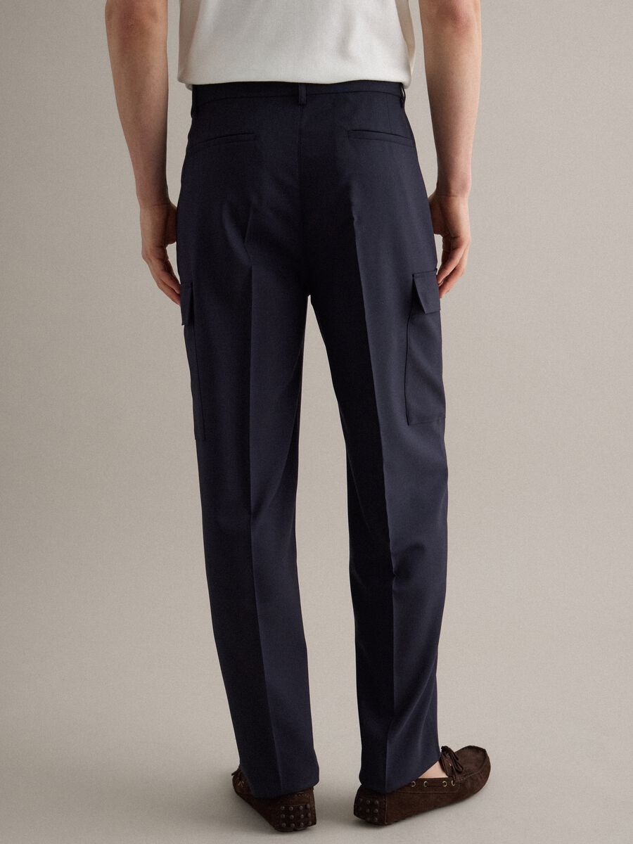 Elegante Blaue Regular Fit Cargo-Hose_3