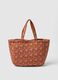 Multicolour pure cotton beach bag with floral pattern_0