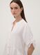 White pure linen dress with Mandarin collar, regular fit_2