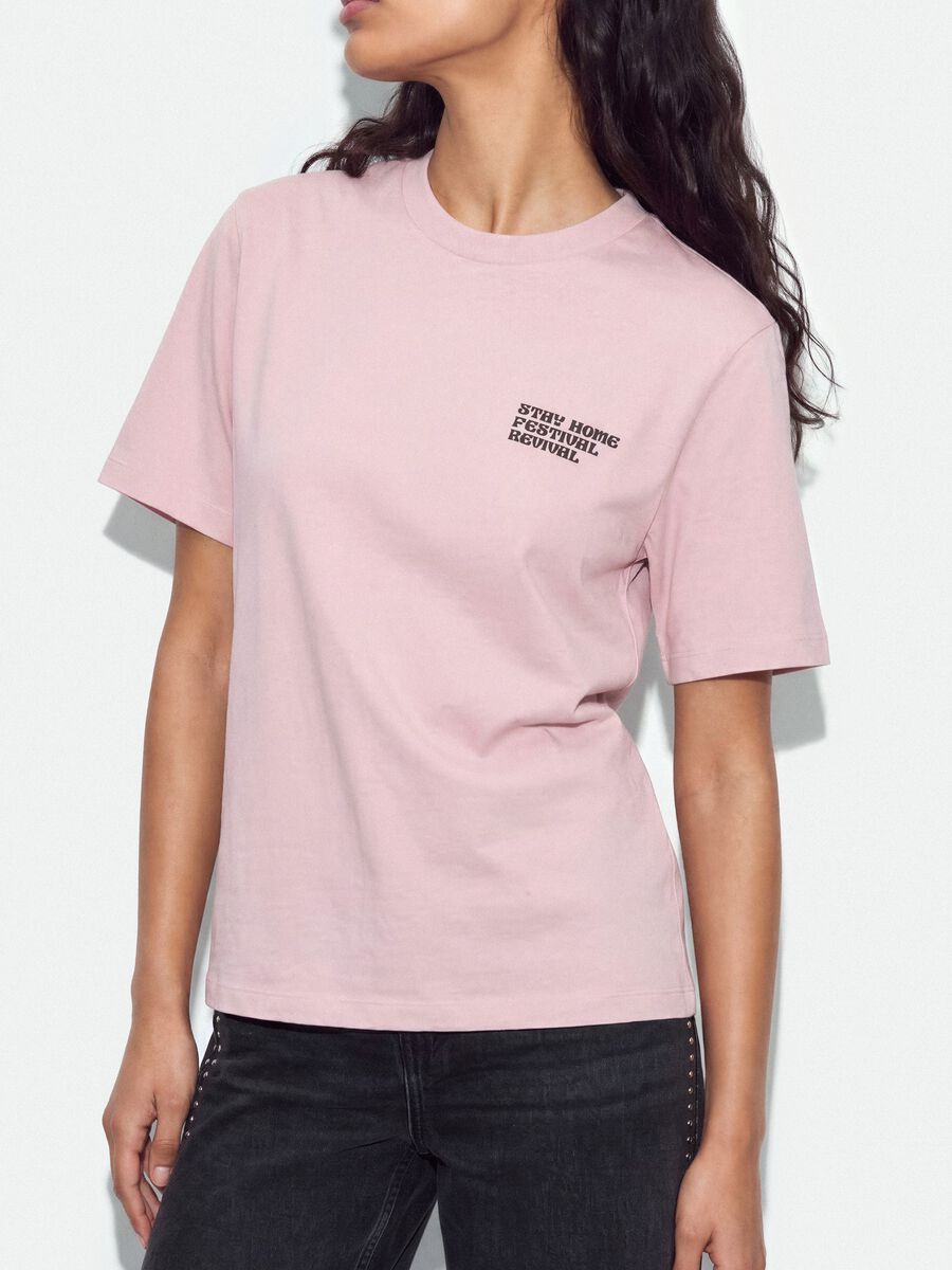 Pink relaxed-fit pure cotton T-shirt with print_3