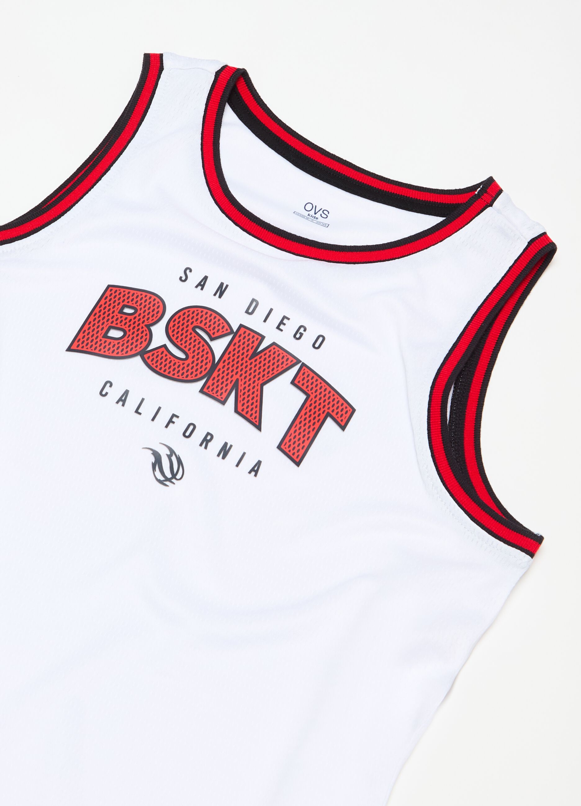 Basketball racerback vest with lettering print