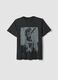 Black pure cotton t-shirt with a regular oversized fit_5