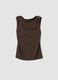 Brown sleeveless viscose-blend top with jewel detail_0