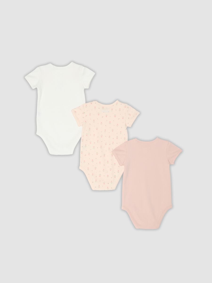 Tripack di body multicolor in puro cotone organico per neonata_1