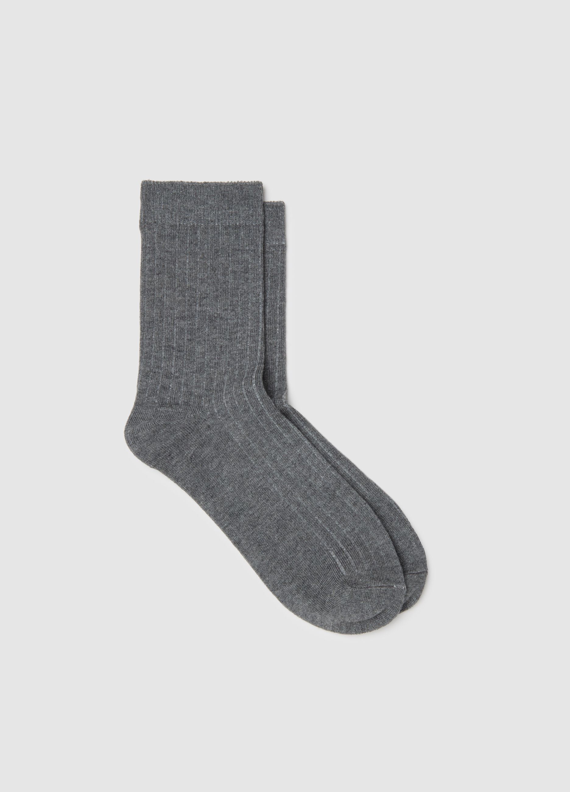 Long grey stretch socks