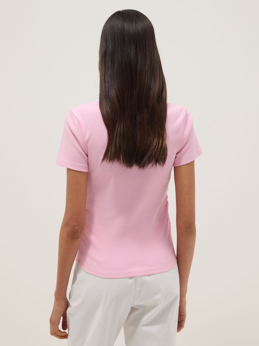 Ružičasta polo majica kratkih rukava od rastezljivog pamuka, regular kroj_3