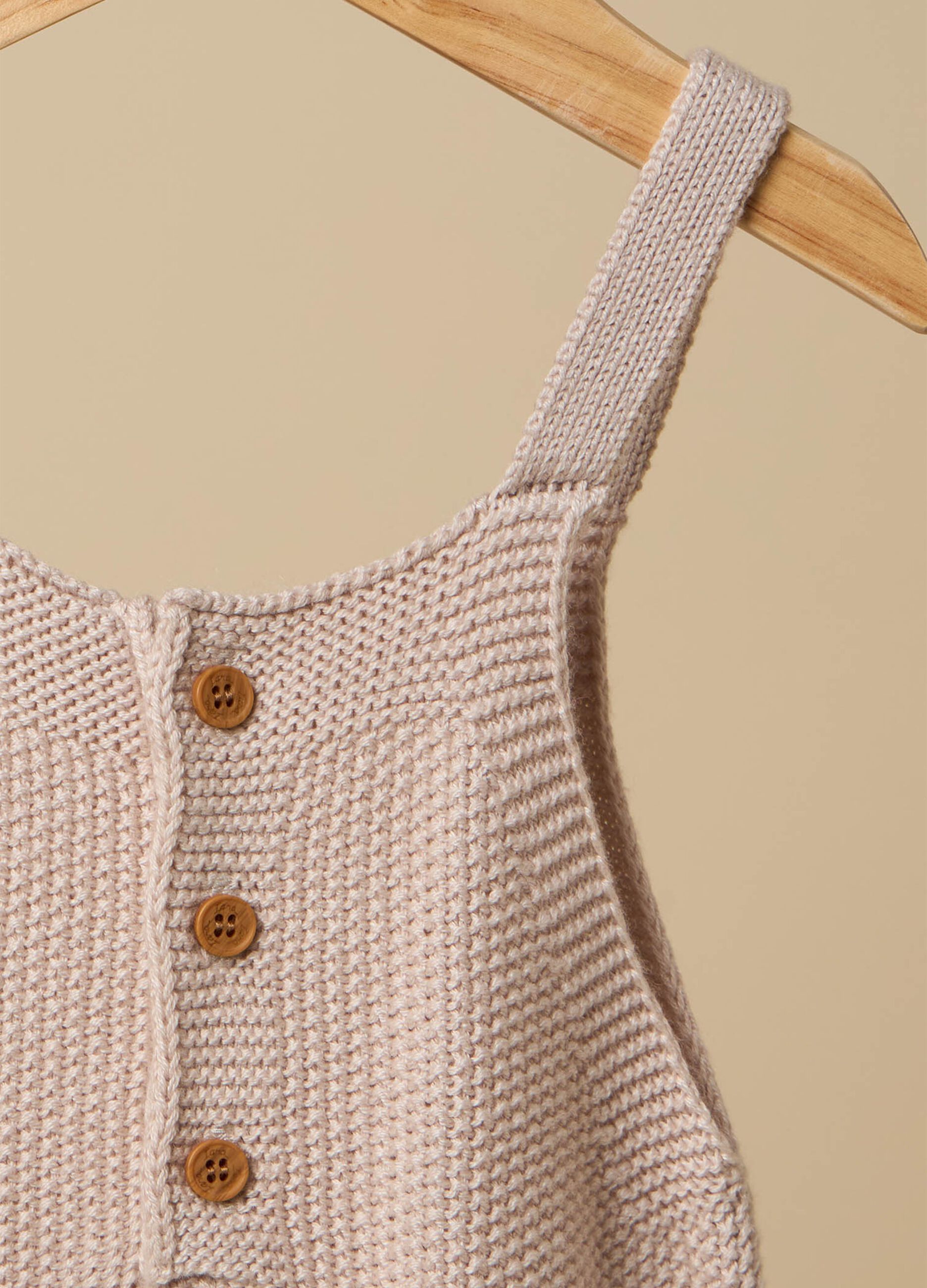 Linen blend knit onesie.