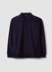 Navy stretch polo-collar sweatshirt with a relaxed fit_4