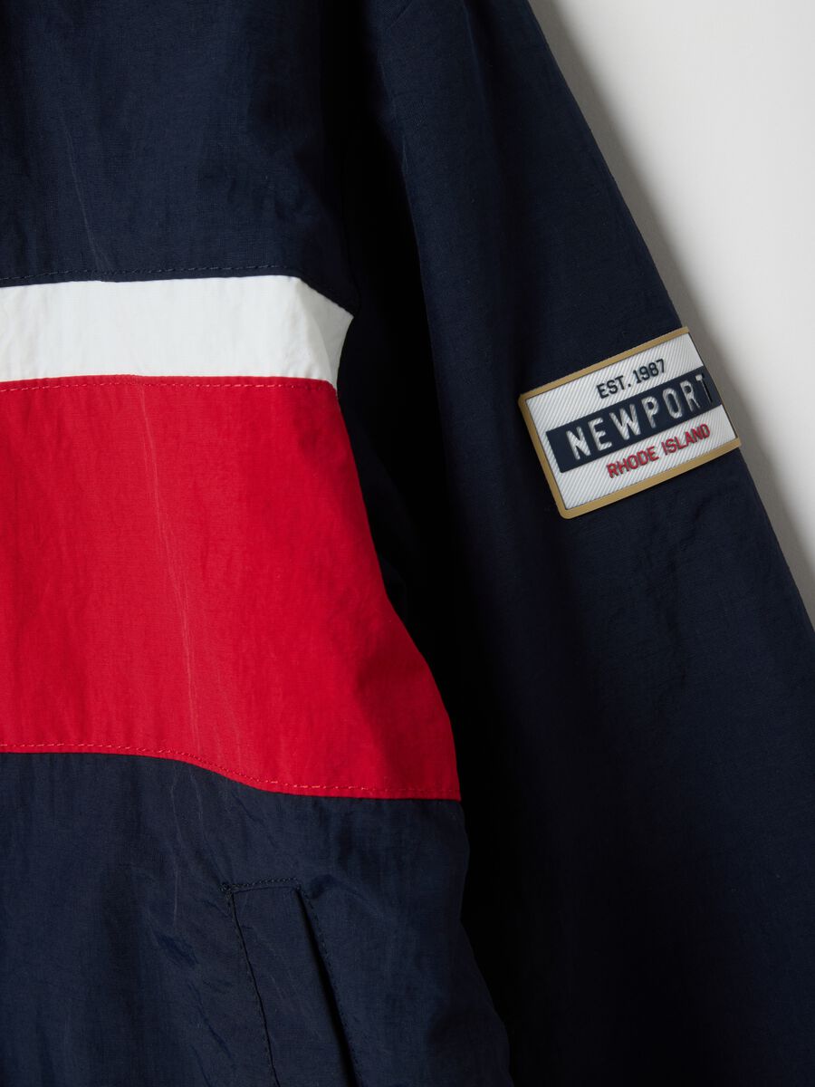 Blue regular fit zip jacket for children_2