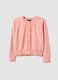 Girl's pink pure cotton regular fit cardigan with cable patterns_3