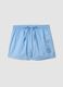 Light blue organic cotton pyjama shorts with embroidery_4