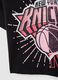 T-shirt in cotone elasticizzato nera da bambina boxy fit NY Knicks_3