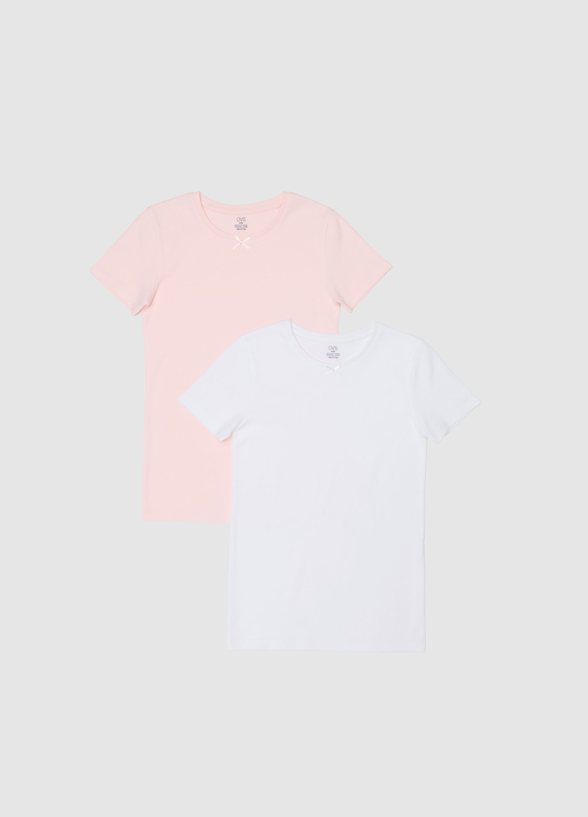 Girls' multicolour regular fit cotton t-shirt twin-pack