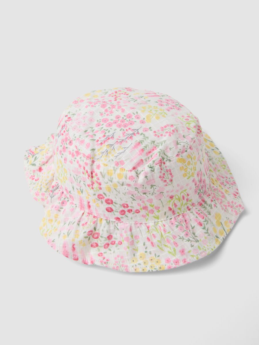 Multicolour pure cotton bucket hat for baby girl_1