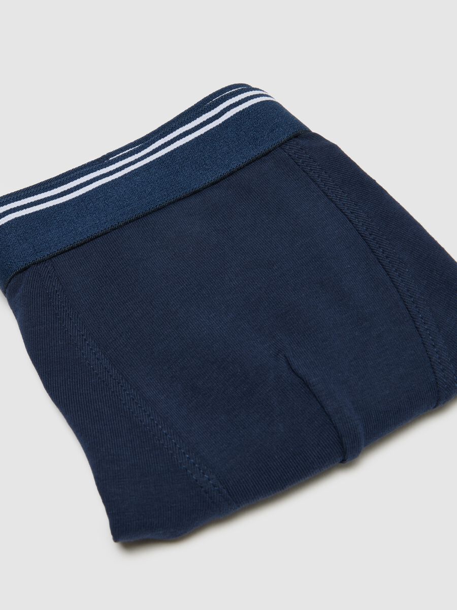 Regular fit boys' blue boxer shorts in stretch cotton_3