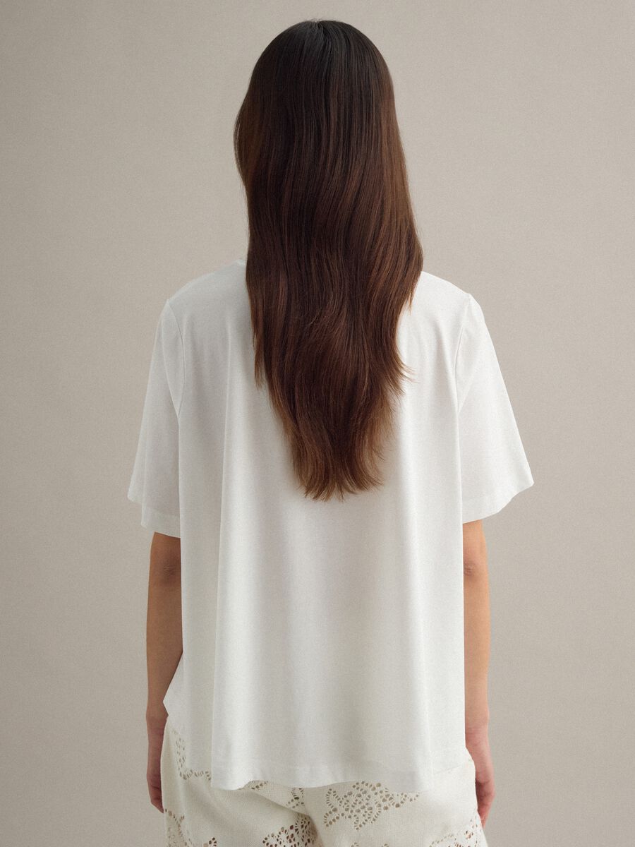 White cotton blend short-sleeve t-shirt regular fit_3
