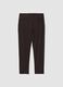 Brown slim-fit formal trousers in 4-way stretch fabric_2