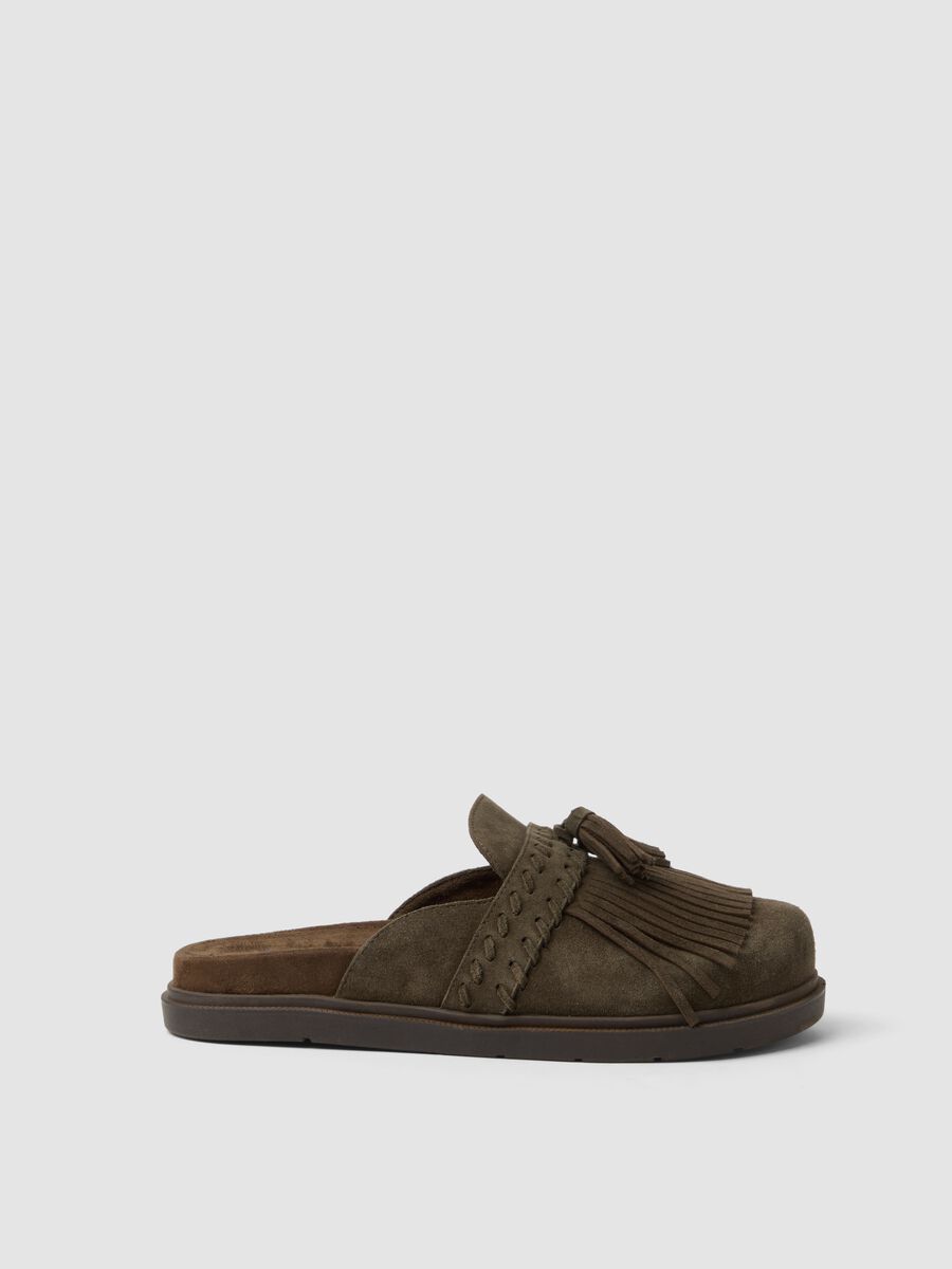 Braune Loafer aus echtem Leder mit Fransen_0