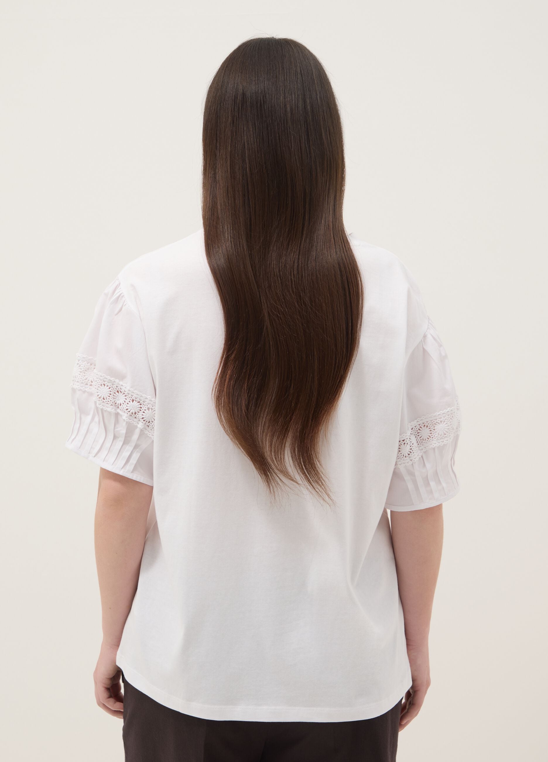 White pure cotton regular-fit T-shirt