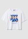 T-shirt de menina em algod&atilde;o branco regular fit New York Knicks_0