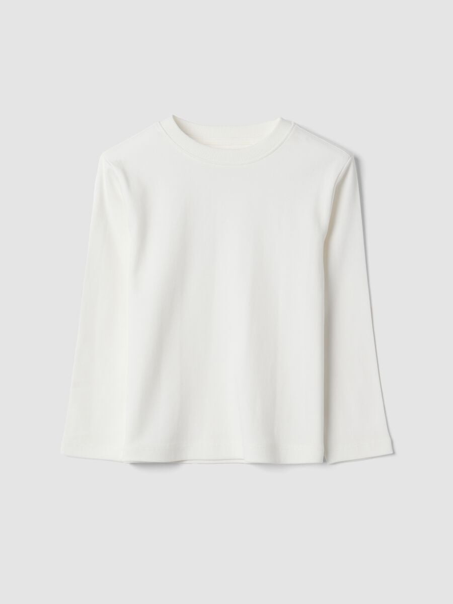 T-shirt bianca girocollo in puro cotone organico_0