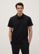 Black short-sleeved cotton blend polo regular fit_0