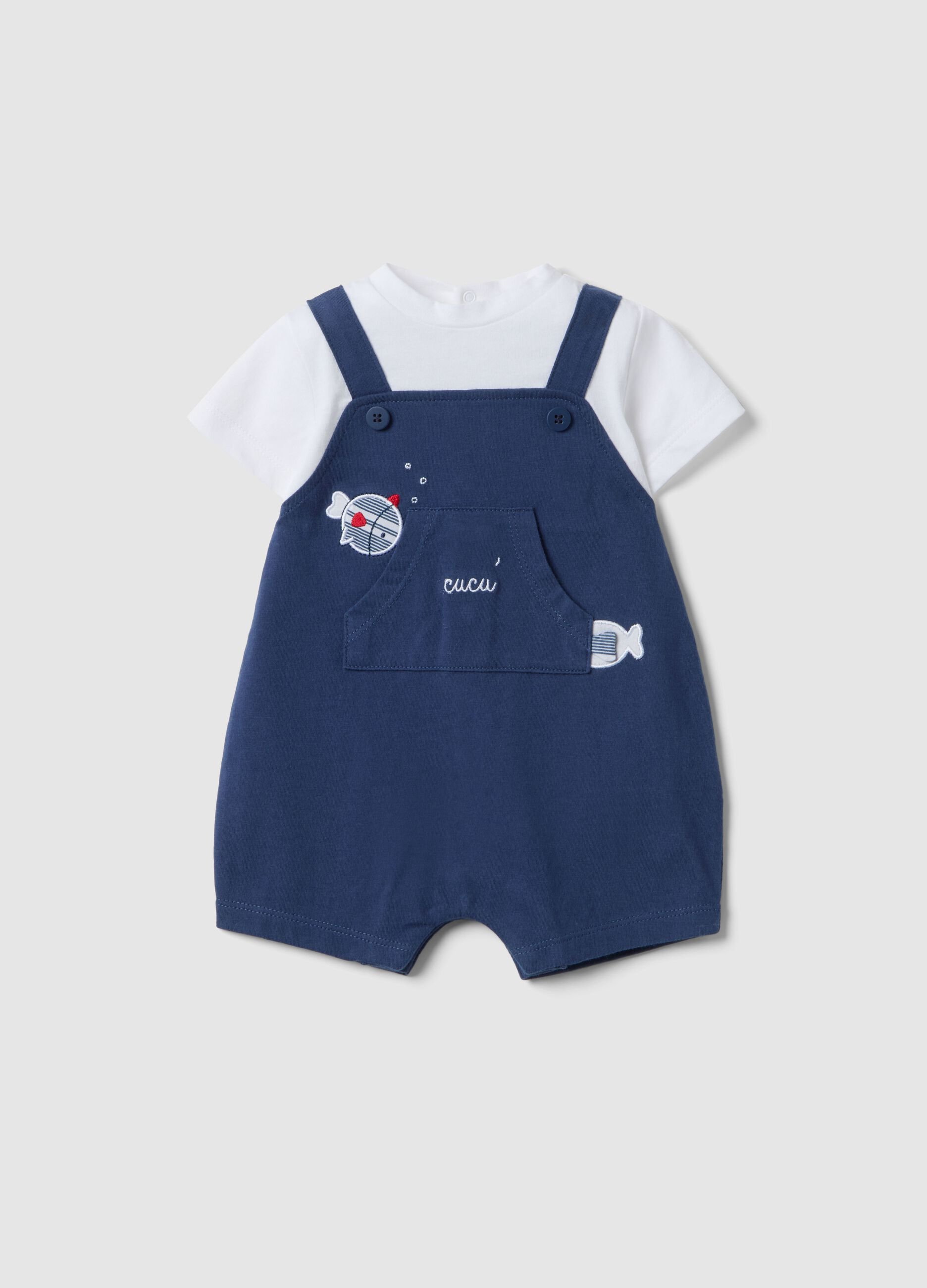 Multicolour Pure Cotton Baby Romper with Snap Closure