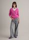 Pink pure cotton regular fit pullover with cable knit design_1