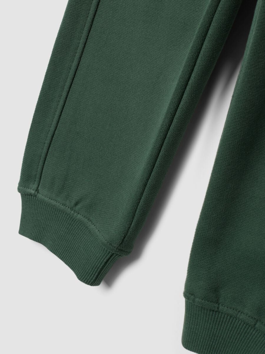 Pantaloni jogger verdi in puro cotone organico relaxed fit_3