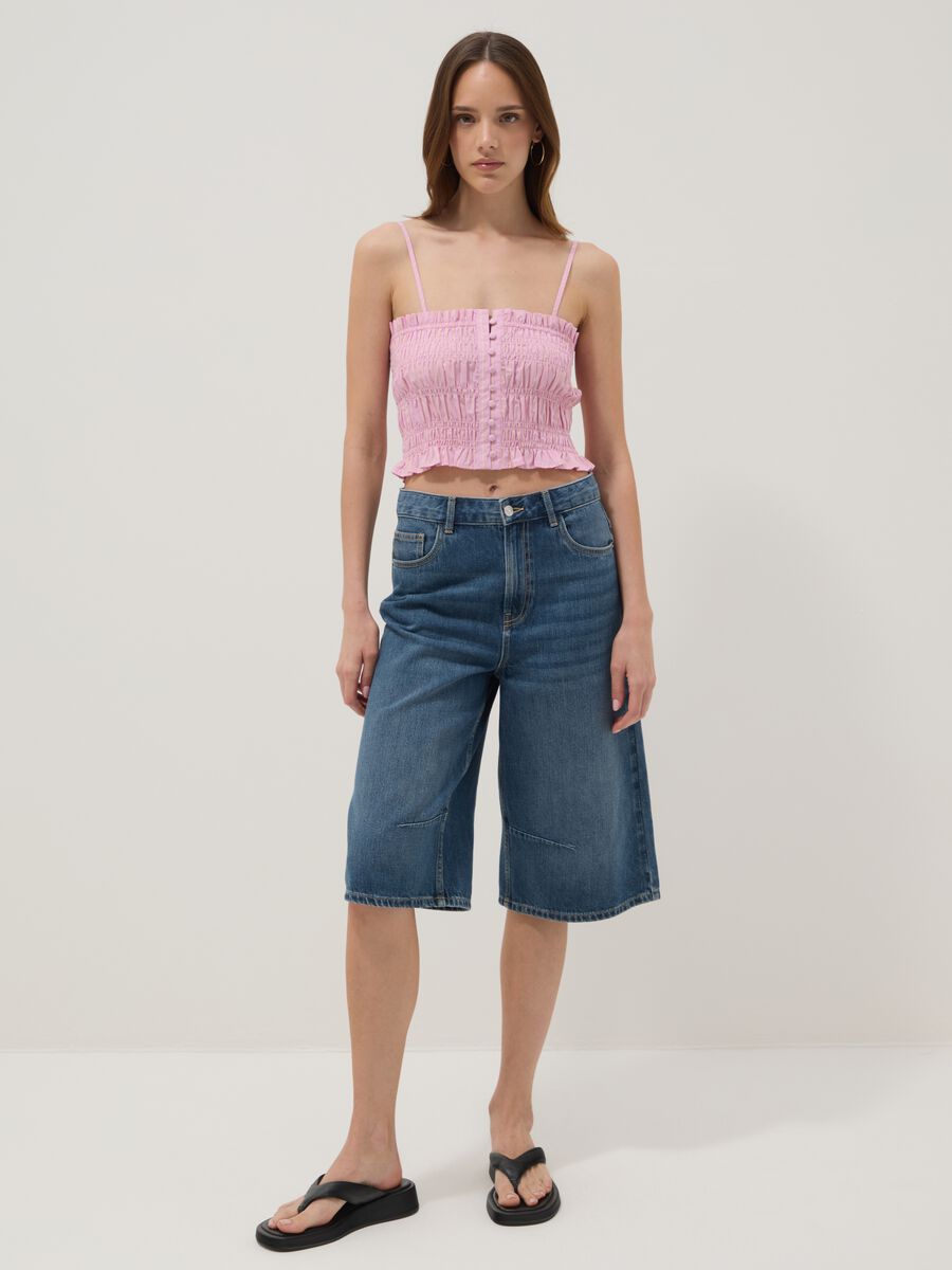Rosa Tanktop aus reiner Baumwolle mit schmalen Tr&auml;gern_2