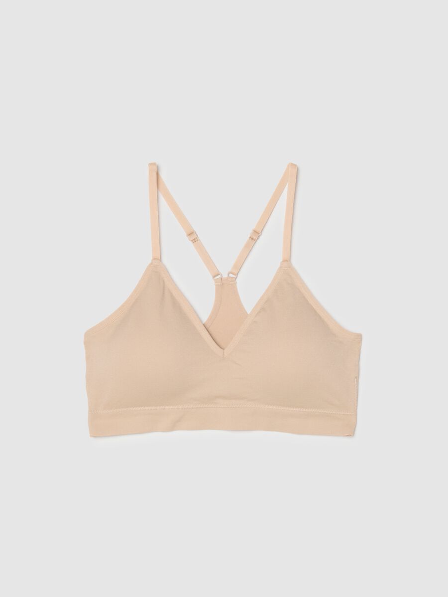 Beige bralette bra with removable padding_4